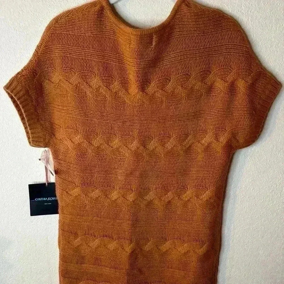 Cynthia Rowling cableknit sweater rust color sz L - Picture 2 of 5